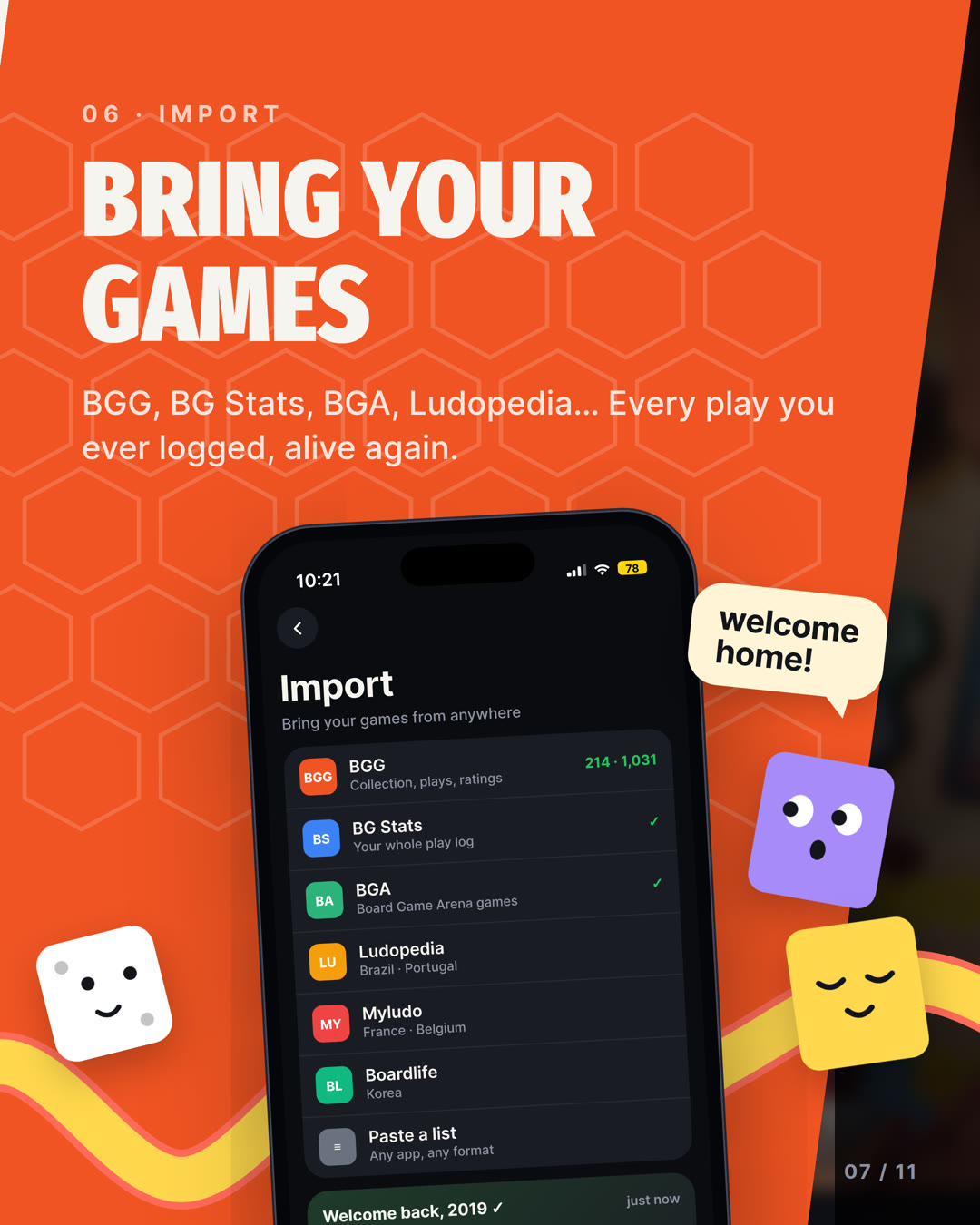 Bring your games: BGG, BG Stats, BGA, Ludopedia and more